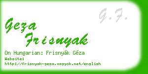 geza frisnyak business card